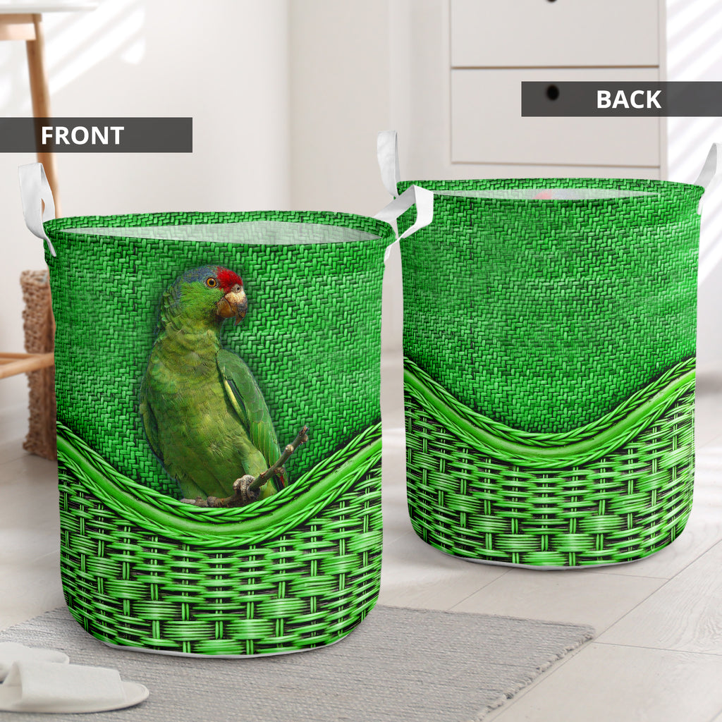 Parrot Beautiful Rattan Texture Laundry Basket For Room Home Organizer