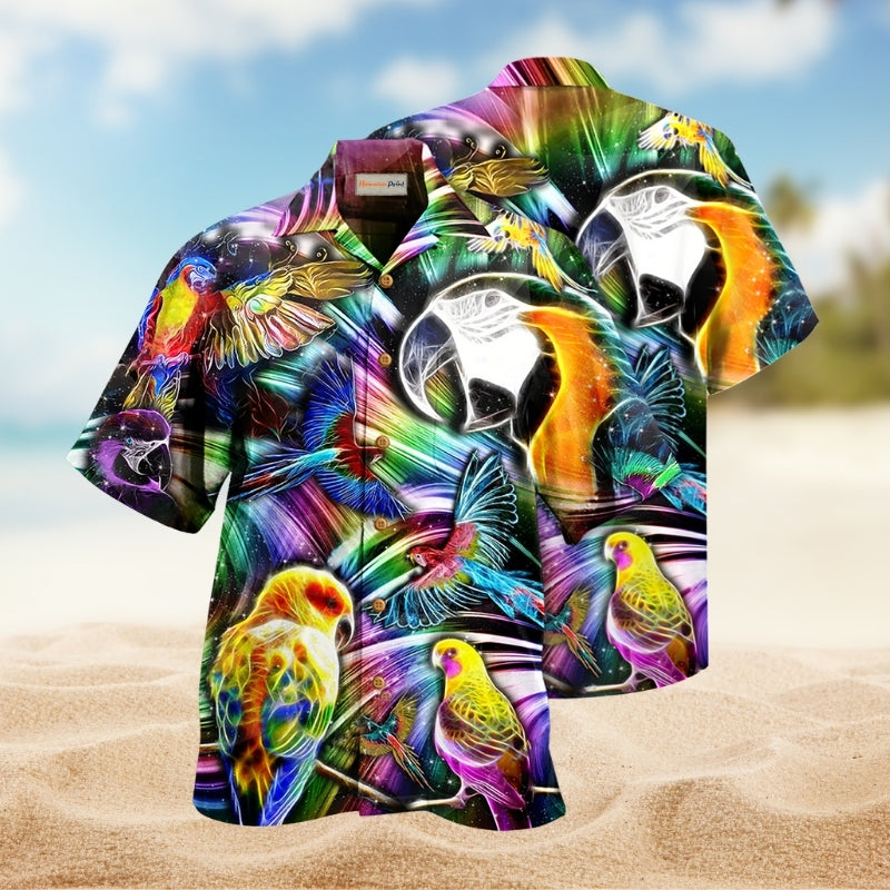Bird Watching Hawaiian Shirt Graphic Artwork Detail For Resort Wear