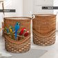 Parrot Rattan Texture Style Laundry Basket For Room Home Organizer
