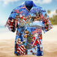 Patriotic Christmas Santa Hawaiian Shirt For Beach Days, Summer Outings, And Thoughtful Gift Giving