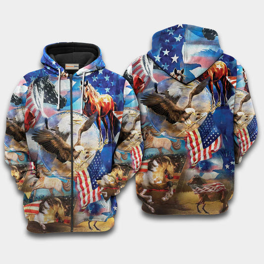 Patriotic Horse America Hoodie For Country Streetwear Outdoor Trips And Everyday Comfort