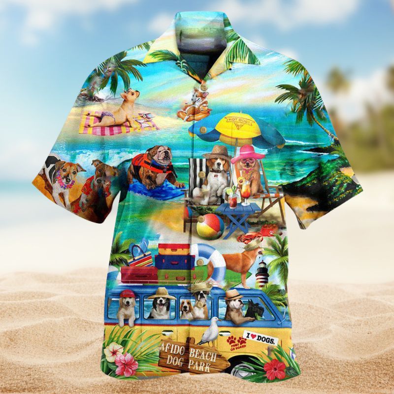 Paws Board Hawaiian Shirt For Coastal Travel, Casual Events, And Comfortable Summer Wear