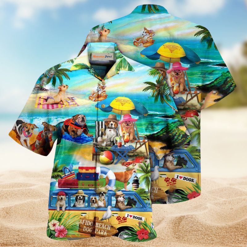 Paws Board Hawaiian Shirt For Coastal Travel, Casual Events, And Comfortable Summer Wear