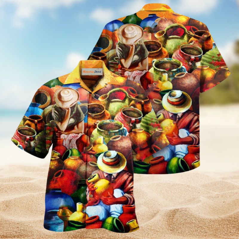 Peaceful Pottery Shop Moments Hawaiian Shirt For Beach Days, Summer Outings, And Thoughtful Gift Giving