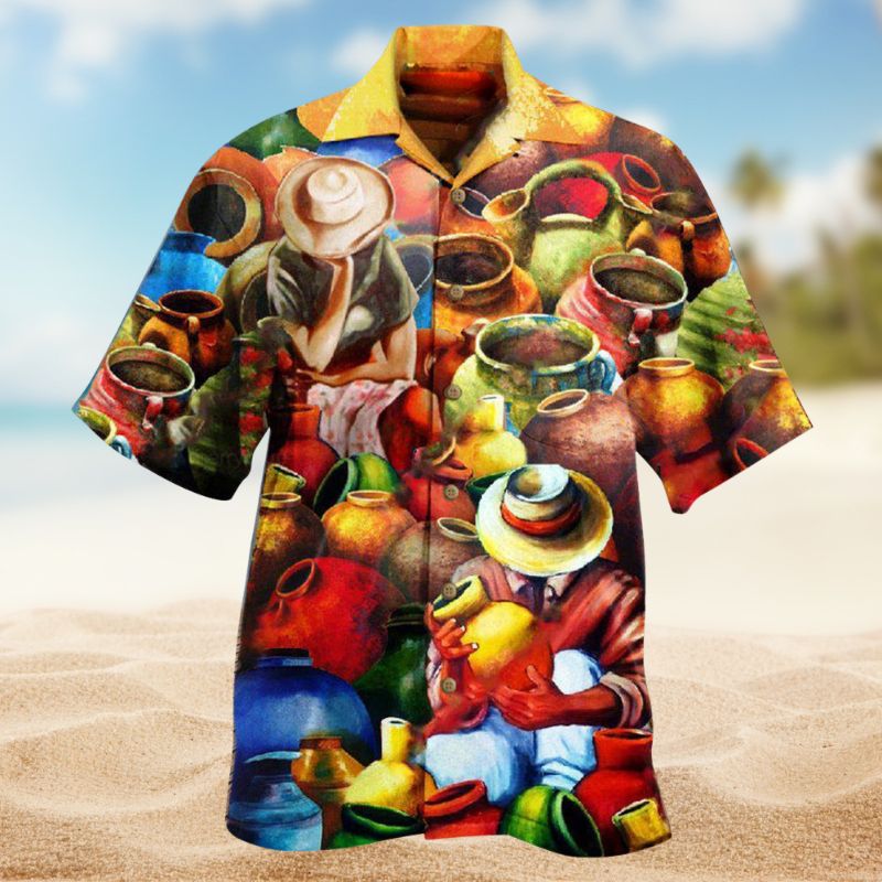 Peaceful Pottery Shop Moments Hawaiian Shirt For Beach Days, Summer Outings, And Thoughtful Gift Giving