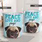 Dog Peace Love Pugs Laundry Basket For Room Home Organizer