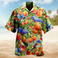 Peach Blue Birds Hawaiian Shirt For Island Vacations, Resort Wear, And Relaxed Seasonal Style
