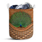 Peacock Rattan Texture Laundry Basket For Bathroom Bedroom Storage