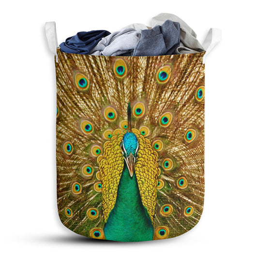 Peacock Wicker Lovely Style Laundry Basket For Bathroom Bedroom Storage