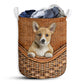 Dog Pembroke Welsh Corgis Rattan Texture Laundry Basket For Bathroom Bedroom Storage