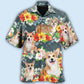 Tropical Floral Corgi Hawaiian Shirt For Summer Vacation And Beach Travel