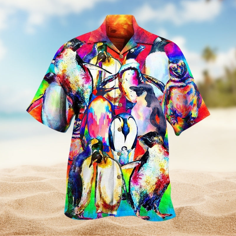 Penguin Animals Hawaiian Shirt For Summer Vacation, Beach Travel, And Casual Wear