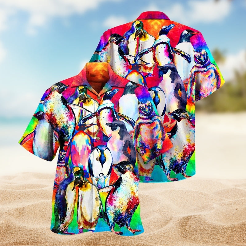Penguin Animals Hawaiian Shirt For Summer Vacation, Beach Travel, And Casual Wear