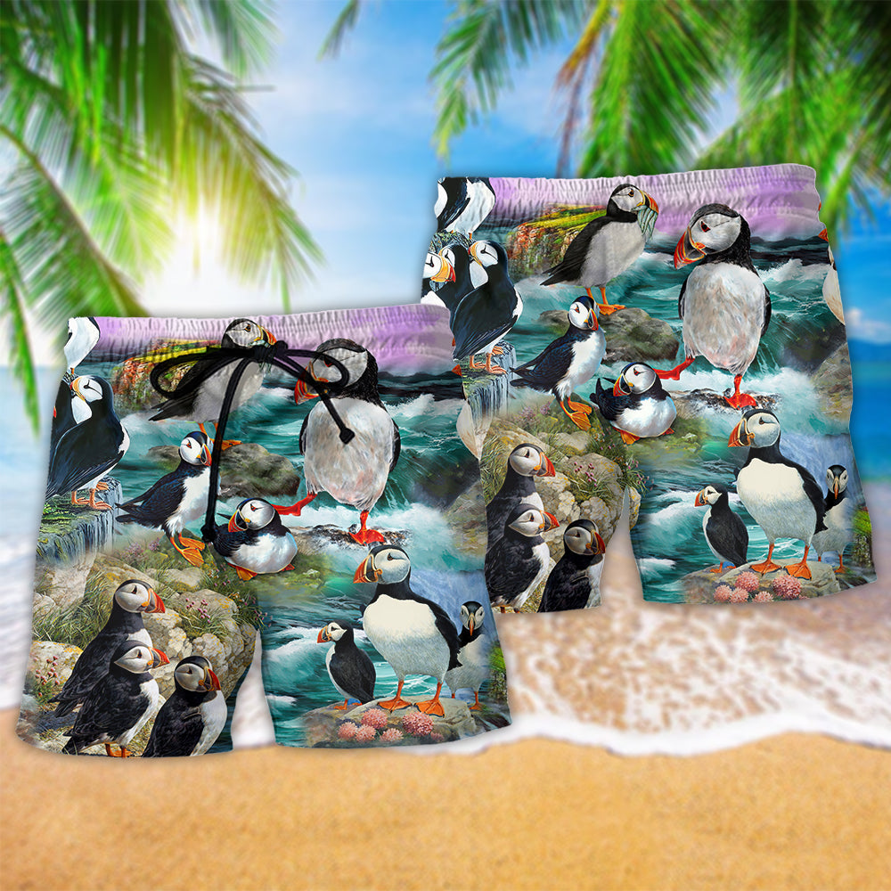 Penguin Coastal Animal Beach Shorts Pattern Detail For Everyday Outings And Everyday Comfort