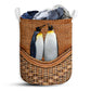 Penguin Rattan Texture Laundry Basket For Bathroom Bedroom Storage
