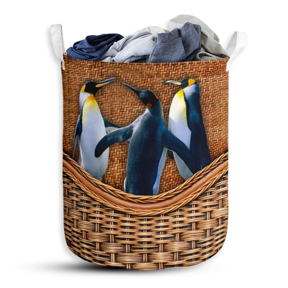 Penguin Love Their Friend Laundry Basket For Bathroom Bedroom Storage