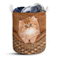 Cat Persian Rattan Texture Laundry Basket For Bathroom Bedroom Storage