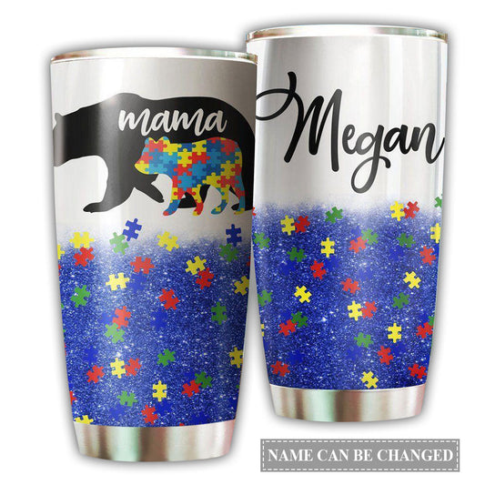 Autism Bear Mama Personalized 20 Oz Tumbler For Coffee Travel And Daily Drinks