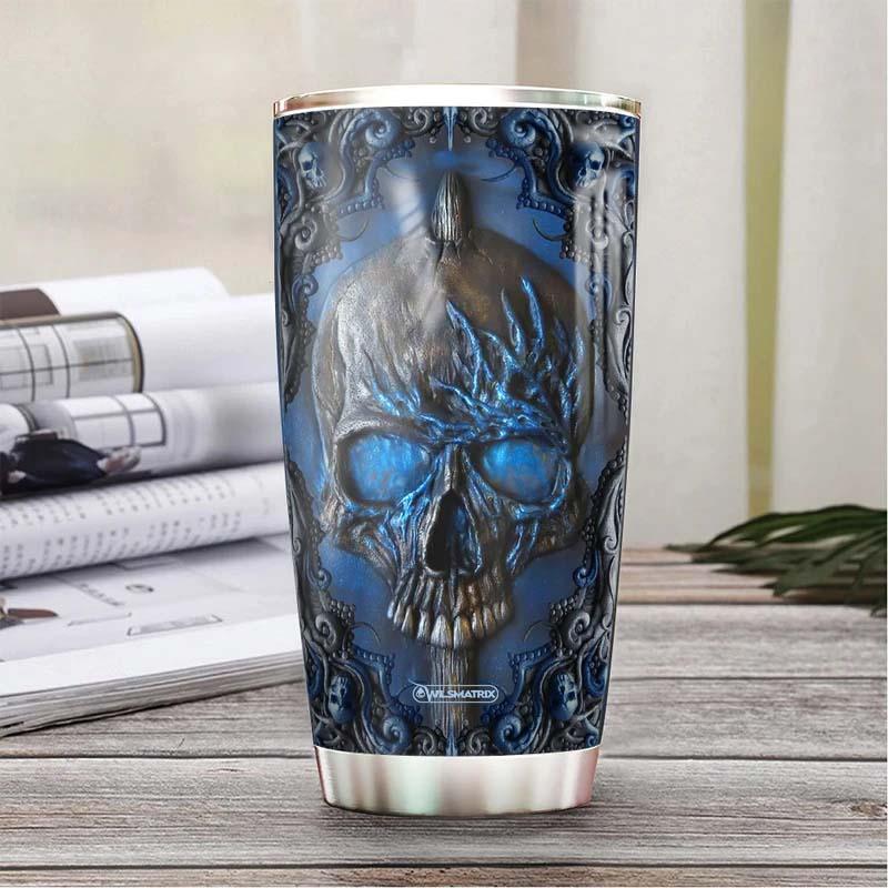 Skull Blue Woody Personalized 20 Oz Tumbler For Coffee Travel And Daily Drinks