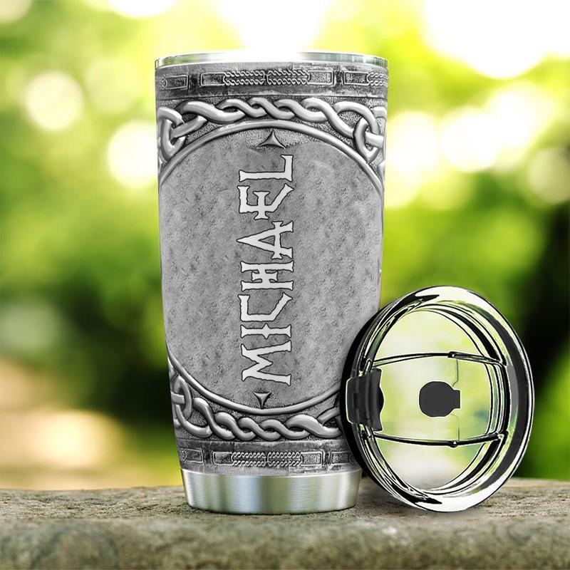 Viking Skull Silver 20 Oz Tumbler For Coffee Travel And Daily Drinks