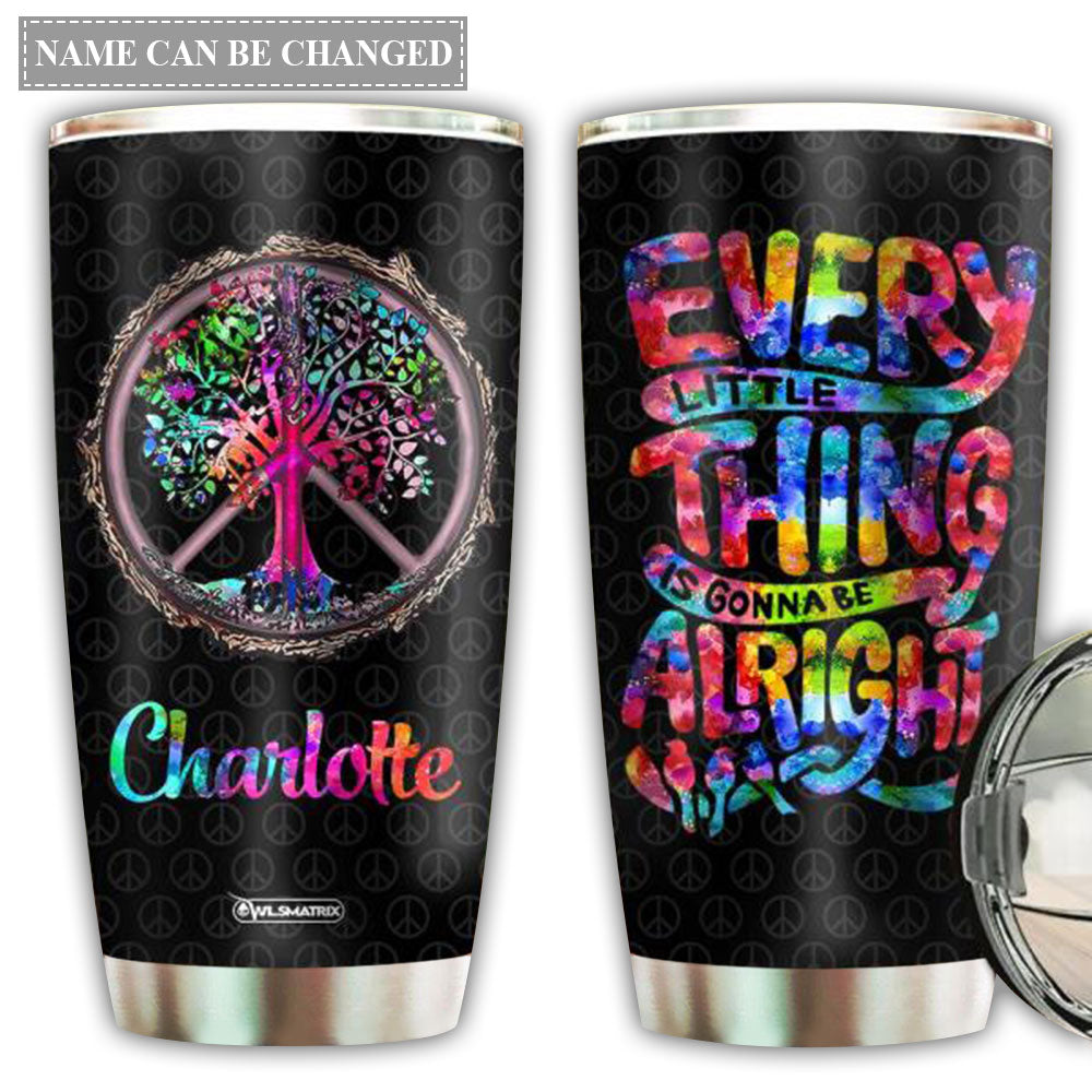 Hippie Alright Personalized 20 Oz Tumbler For Coffee Travel And Daily Drinks