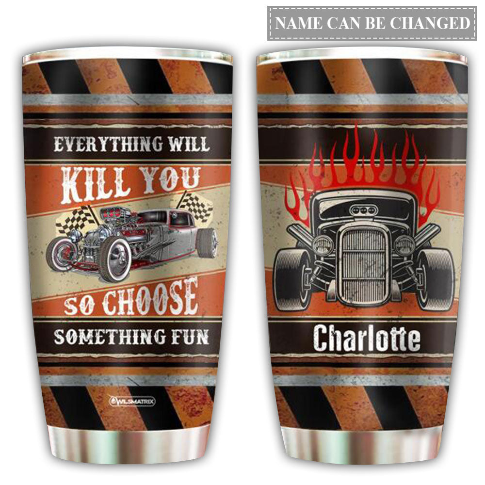 Hot Rod Extreme Sport Personalized 20 Oz Tumbler For Coffee Travel And Daily Drinks