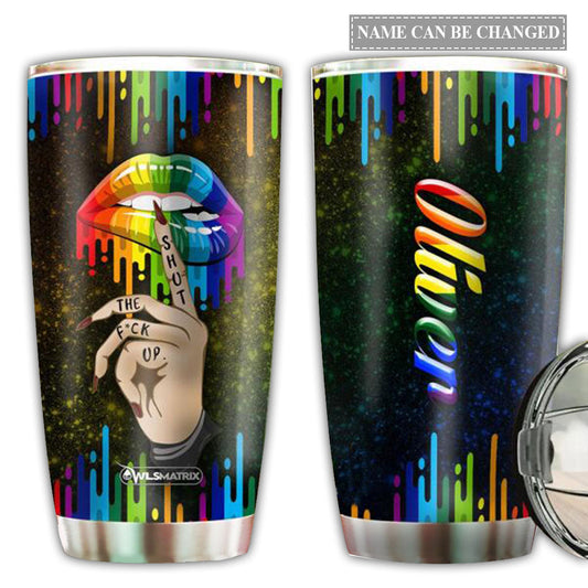 LGBT Love And Lip Personalized 20 Oz Tumbler For Coffee Travel And Daily Drinks