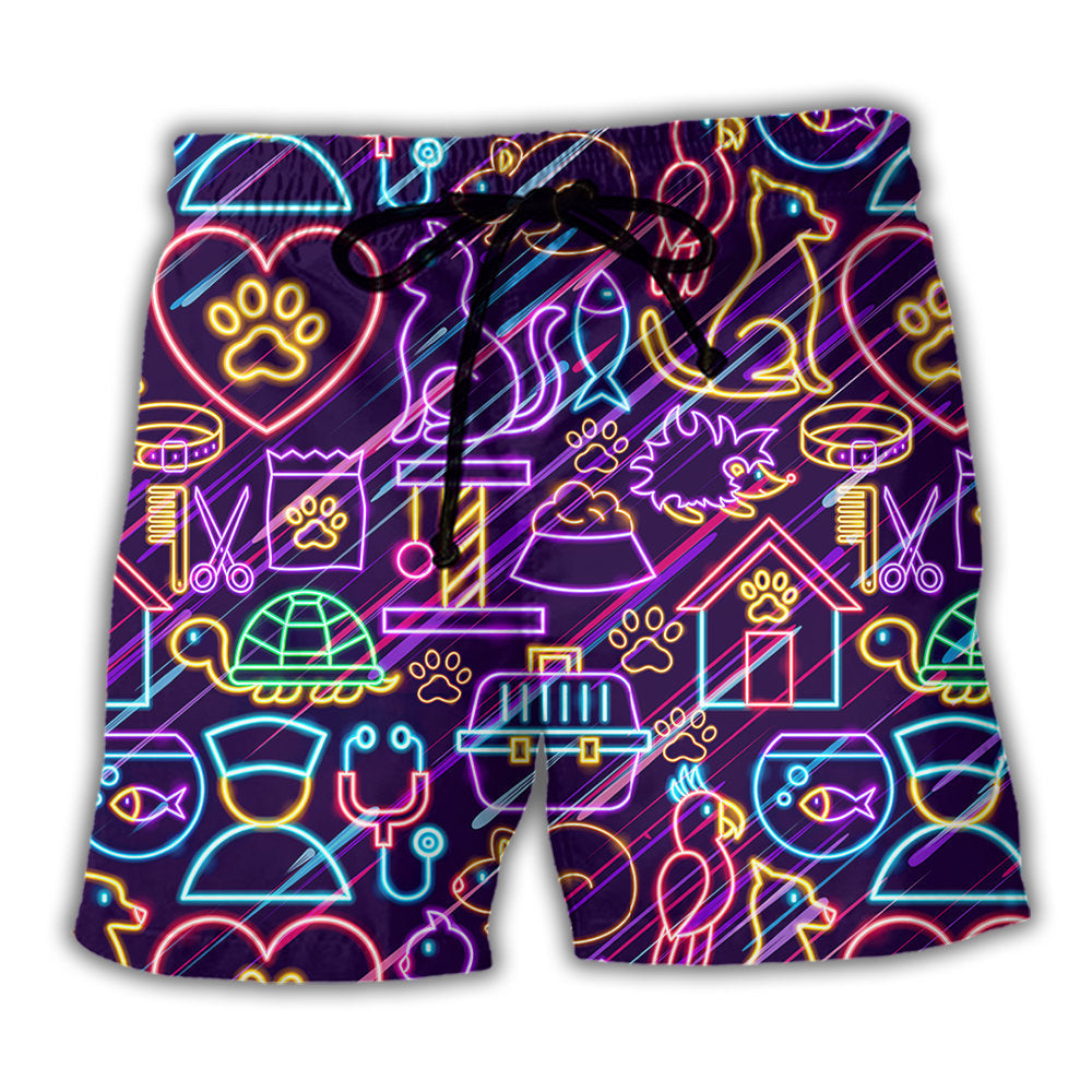 Colorful Pet Lover Stunning Beach Shorts Design View For Comfortable Resort And Beach Styling