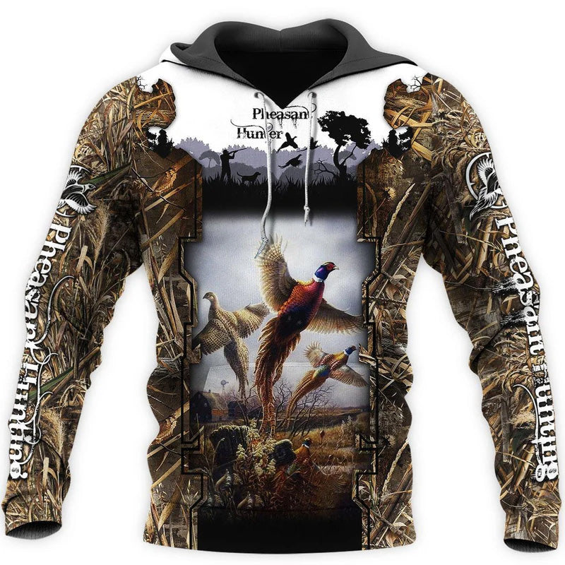 Pheasant Hunting Hoodie For Outdoor Events Country Style And Seasonal Gifting