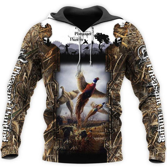 Pheasant Hunting Hoodie For Outdoor Events Country Style And Seasonal Gifting
