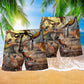 Pheasant Hunting Beach Shorts Pattern Detail For Summer Travel And Leisure And Relaxation