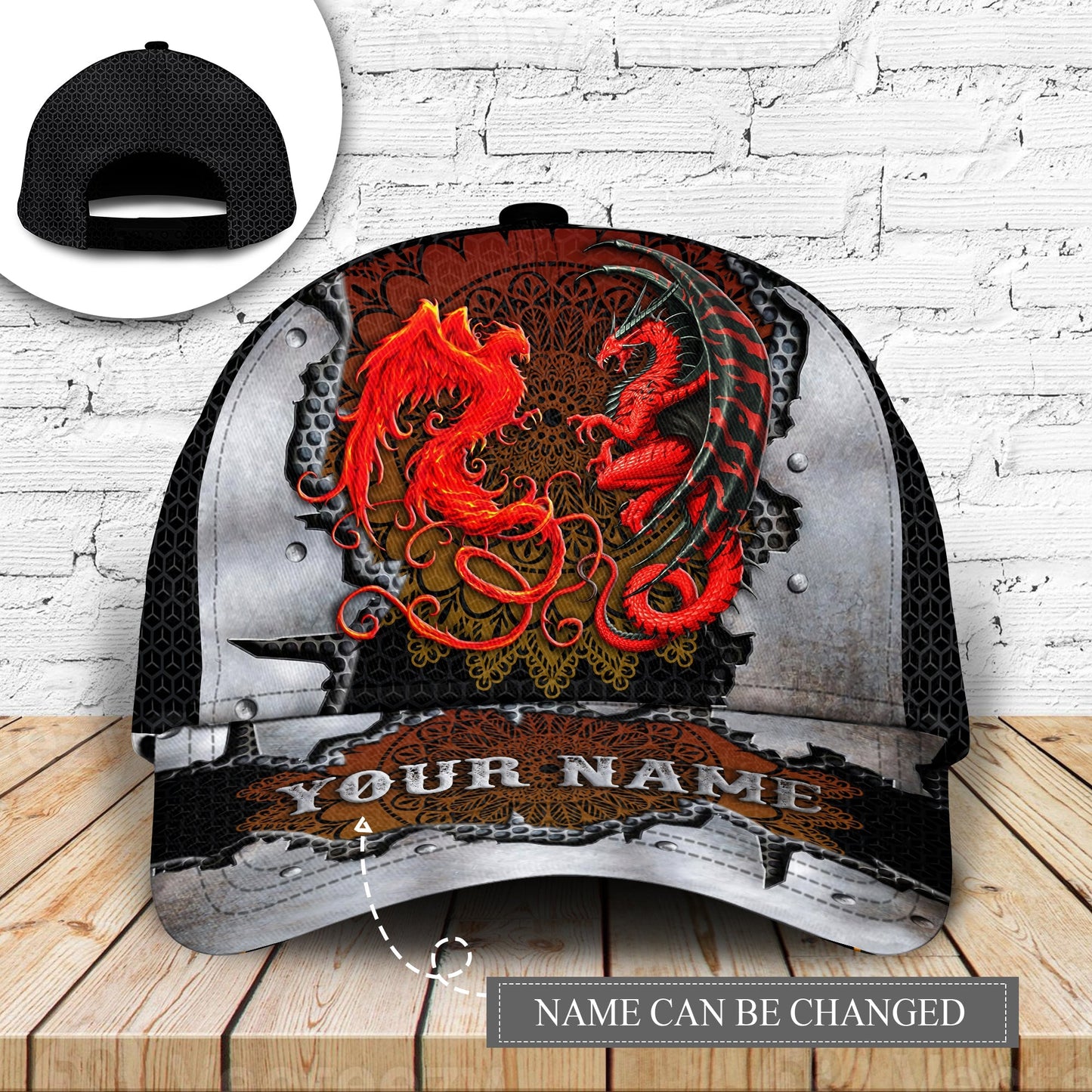 Red Phoenix Dragon Personalized Classic Cap For Casual Outfits Vacations And Everyday Styling