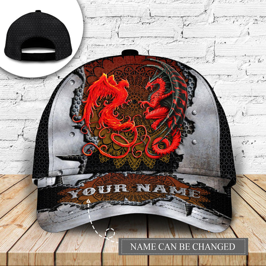 Red Phoenix Dragon Personalized Classic Cap For Casual Outfits Vacations And Everyday Styling