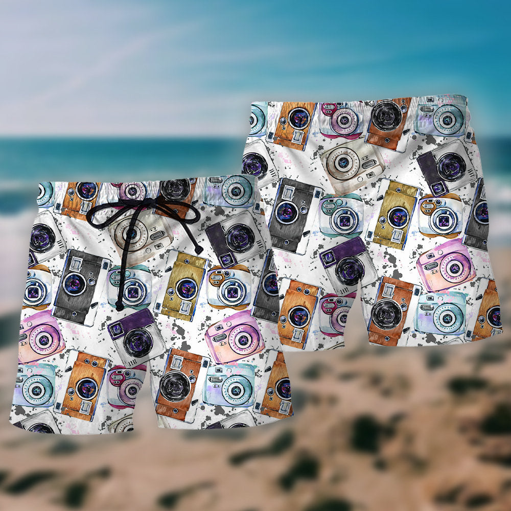 Photography Is My Hobby Camera Lover Beach Shorts Artwork Detail For Tropical Travel And Everyday Wear