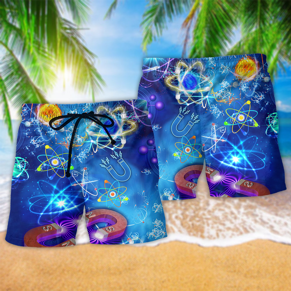 Physics Geek Beach Shorts Pattern Detail For Seaside Leisure And Comfortable Daily Wear