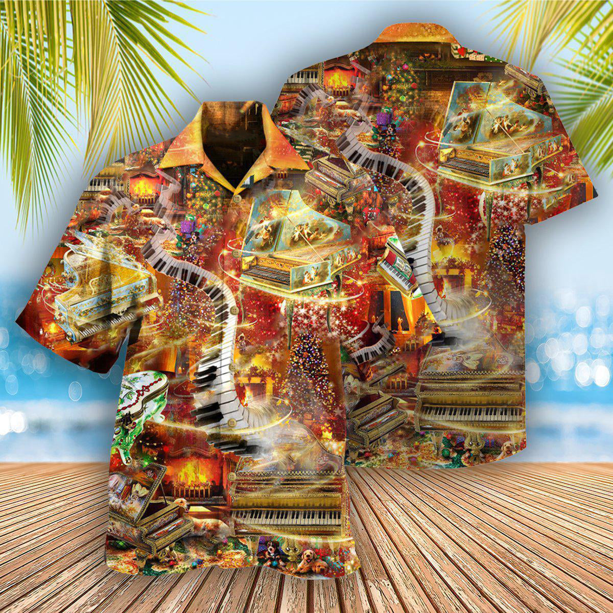 Piano Music Church Hawaiian Shirt Pattern View For Lightweight Everyday Style