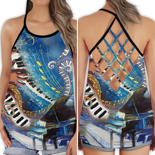 Piano Is My Life Love Piano To The Moon Hollow Tank Top For Studio Practice And Festival Wear