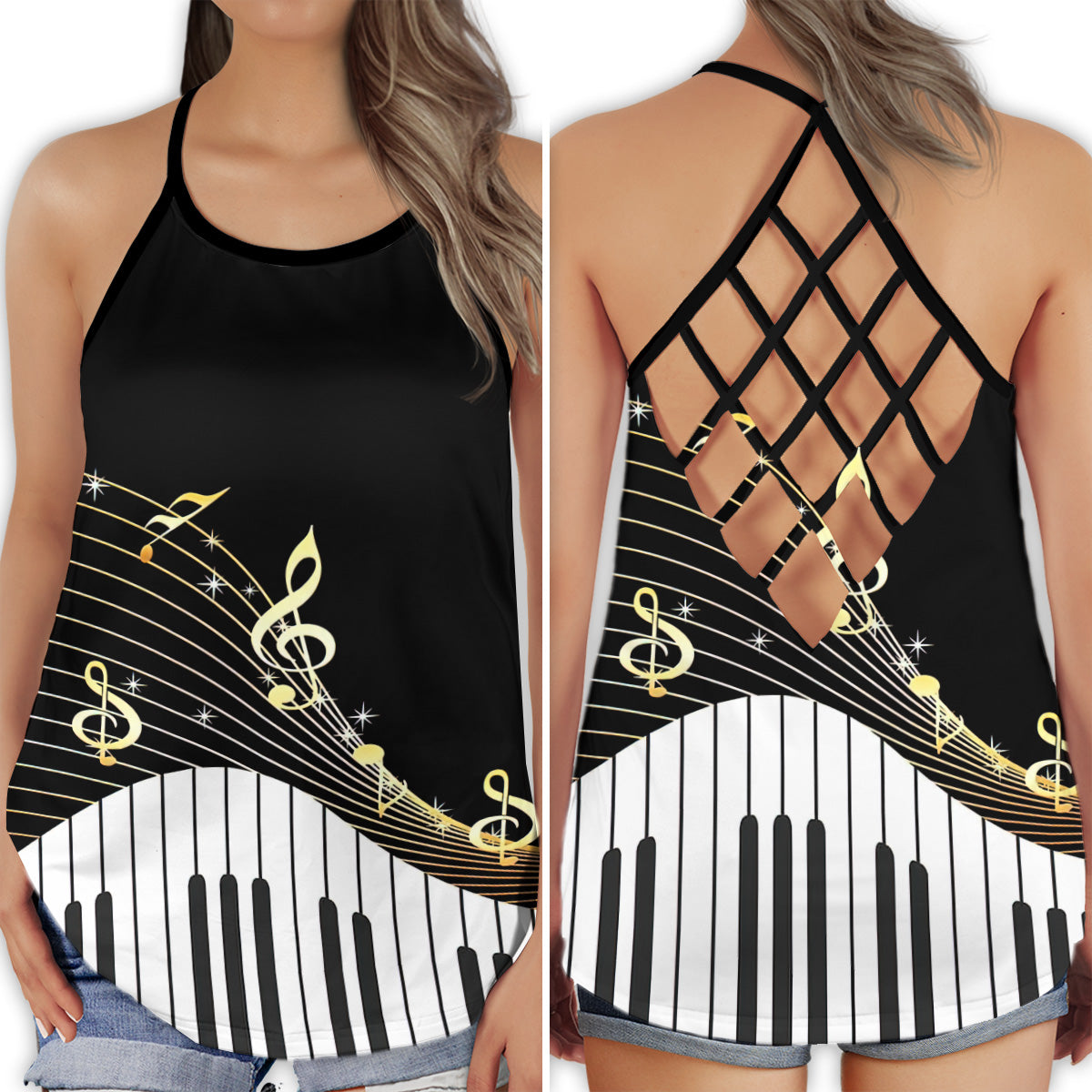 Piano Is My Life Hollow Tank Top For Studio Practice And Festival Wear
