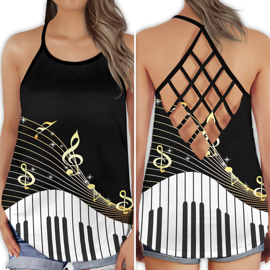 Piano Is My Life Hollow Tank Top For Studio Practice And Festival Wear