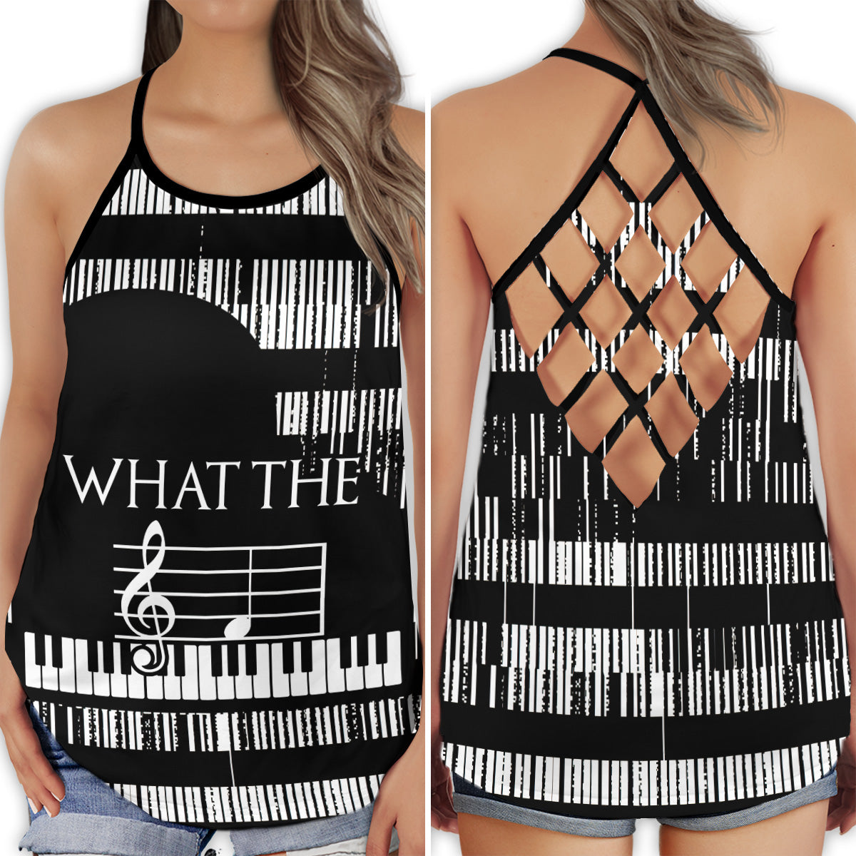 Piano One Life One Love Hollow Tank Top For Studio Practice And Festival Wear