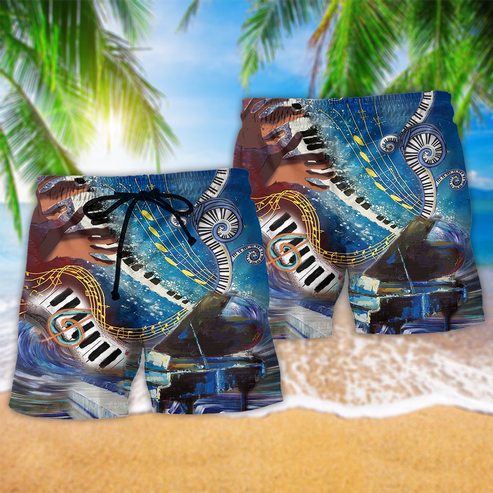 Piano Music Happiness Is Playing My Piano Beach Shorts For Beach Days And Casual Style