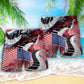 Piano Music Lover US Independence Day Beach Shorts Design View For Comfortable Resort And Beach Styling