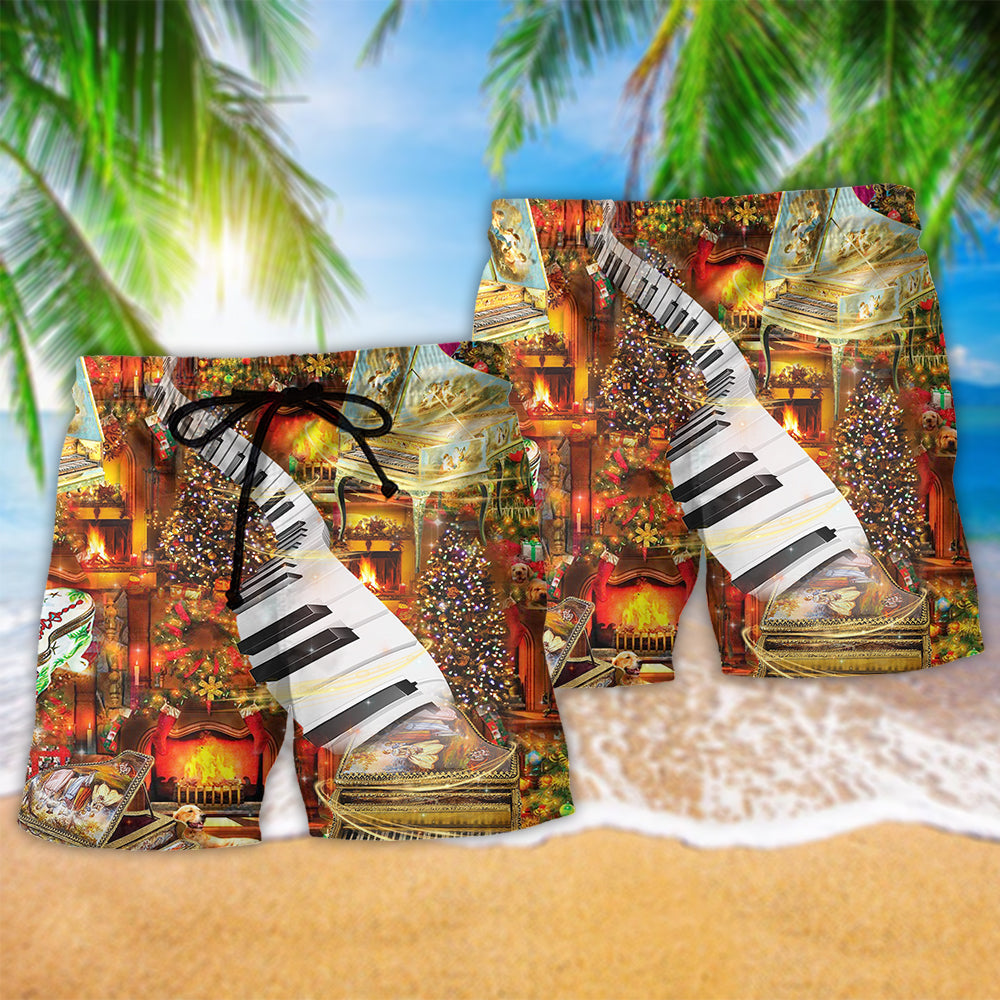 Piano Music Piano In Church Hawaiian Print Beach Shorts For Musicians And Outdoor Comfort