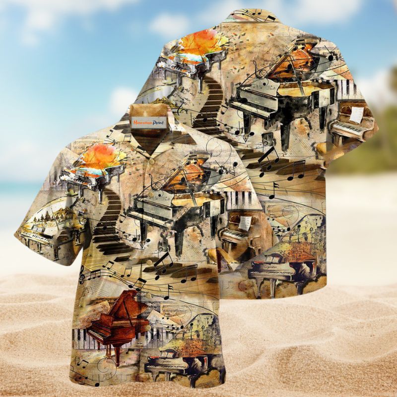 Piano Smart Fingers Hawaiian Shirt For Resort Trips, Coastal Parties, And Warm Weather Style