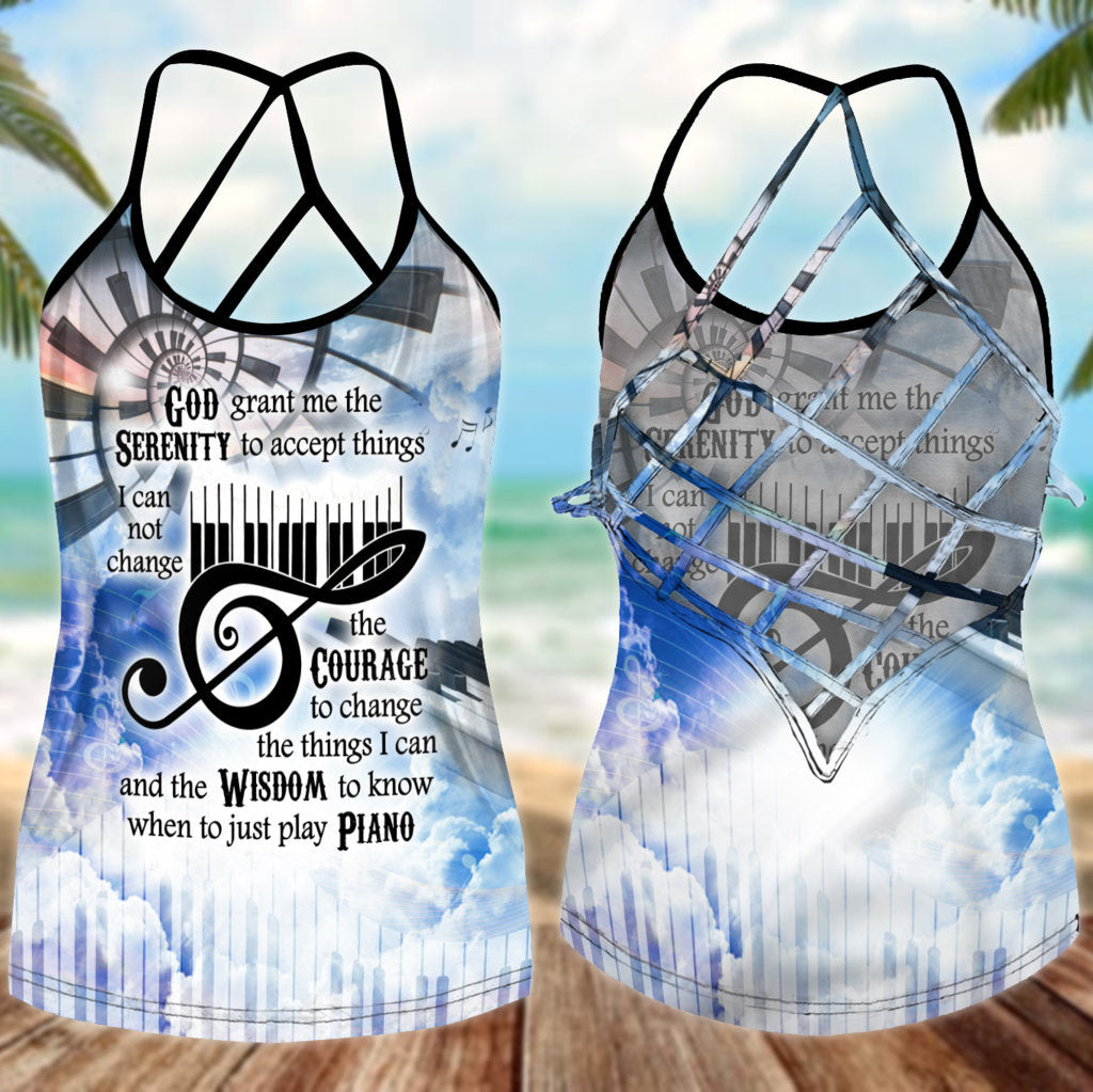 Piano Is My Life Hollow Tank Top For Performance Days And Comfortable Wear