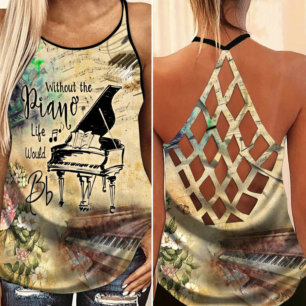 Piano Is My Life Hollow Tank Top For Festival Performances And Workouts