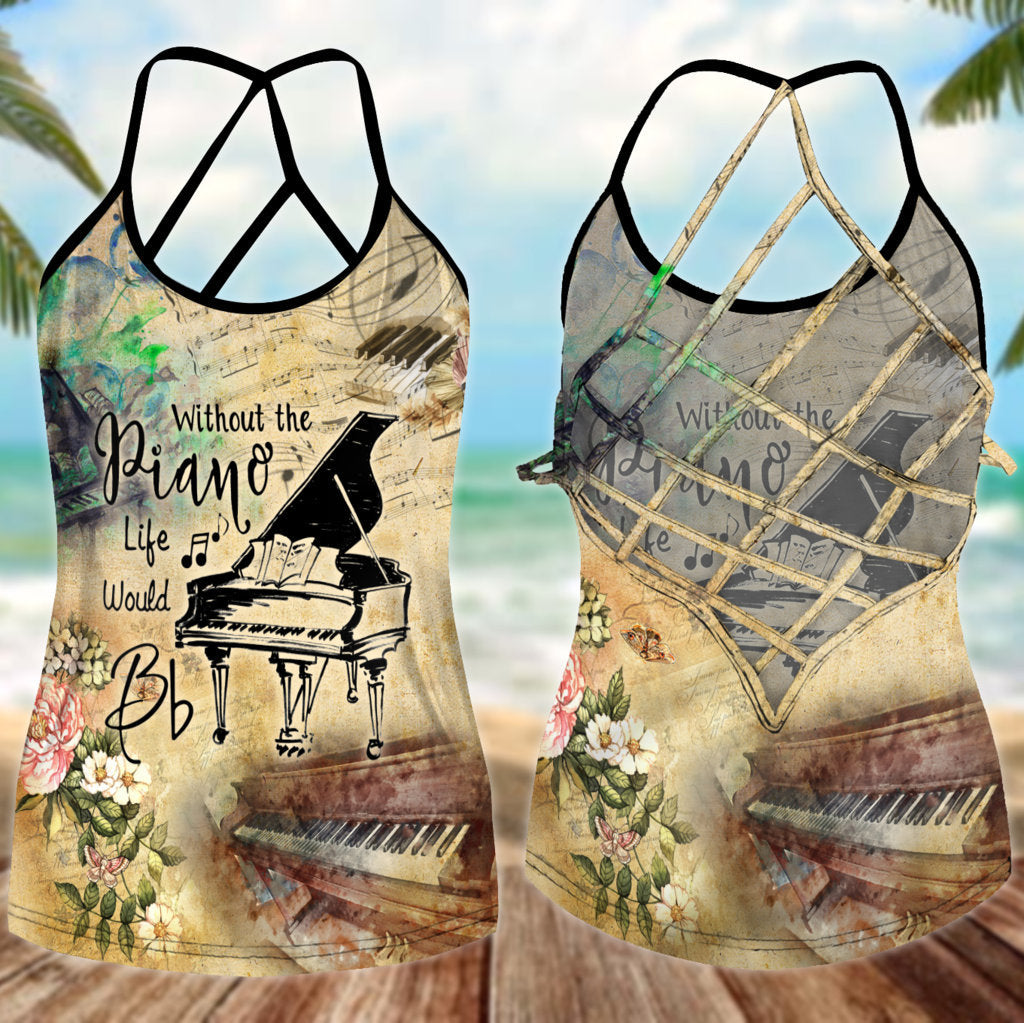 Piano Is My Life Hollow Tank Top For Festival Performances And Workouts