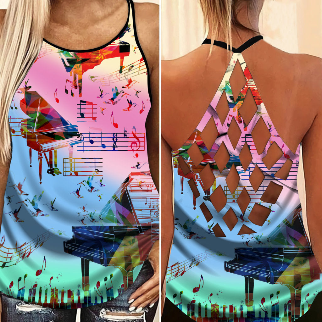 Piano Is My Life Hollow Tank Top For Music Events And Casual Outfits