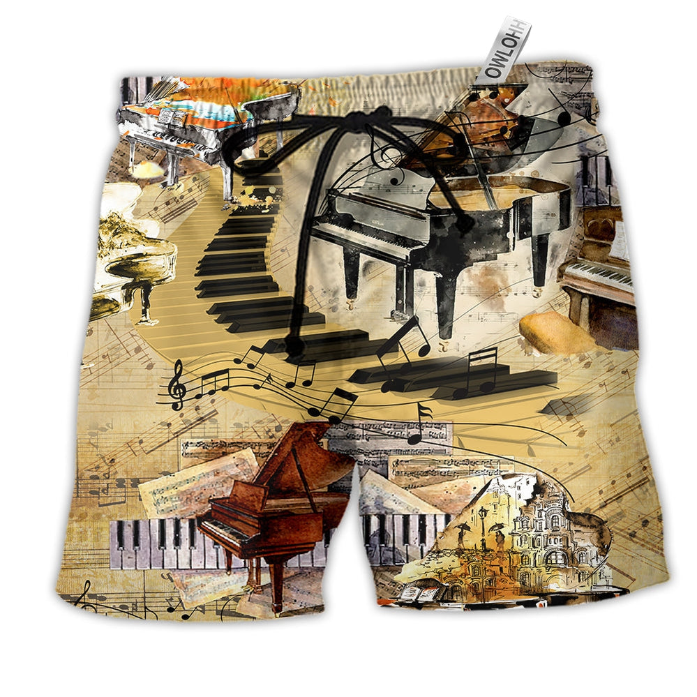 Piano These Fingers Of Mine They Got Brains Beach Shorts For Music Lover Vacation Wear