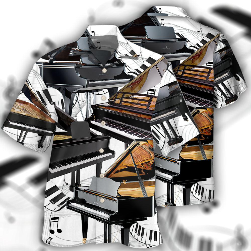 Creative Luxury Piano Hawaiian Shirt For Coastal Travel, Casual Events, And Comfortable Summer Wear
